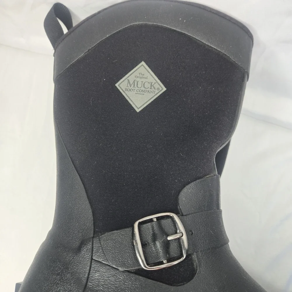 Muck Boot Co Women Chore Equestrian Mid Boots Black Waterproof Buckle Size 8